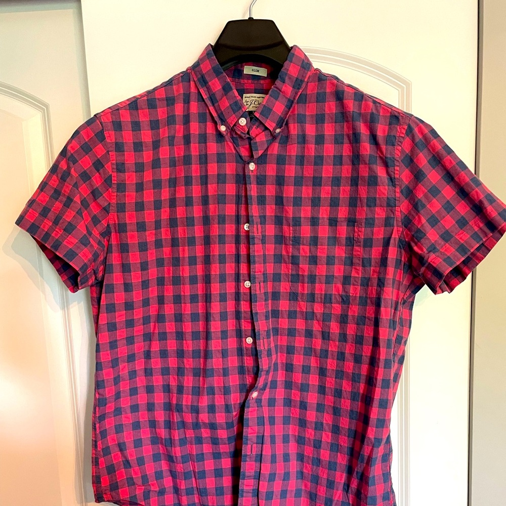 J.Crew mens short sleeve button down. Size xl slim